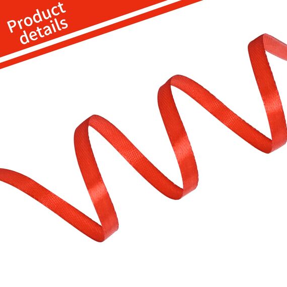Toniful Satinband, dünnes, einfarbiges Satinband für Geschenkverpackungen, Basteln, Haarschleifen, Hochzeitsdekoration, Einladungskarten, Blumensträuße, 2,5 cm x 91 m, Rot