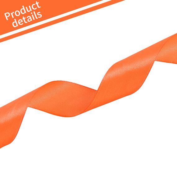 Toniful Satinband, dünnes, einfarbiges Satinband für Geschenkverpackungen, Basteln, Haarschleifen, Hochzeitsdekoration, Einladungskarten, Blumensträuße, 2,5 cm x 91 m, Orange