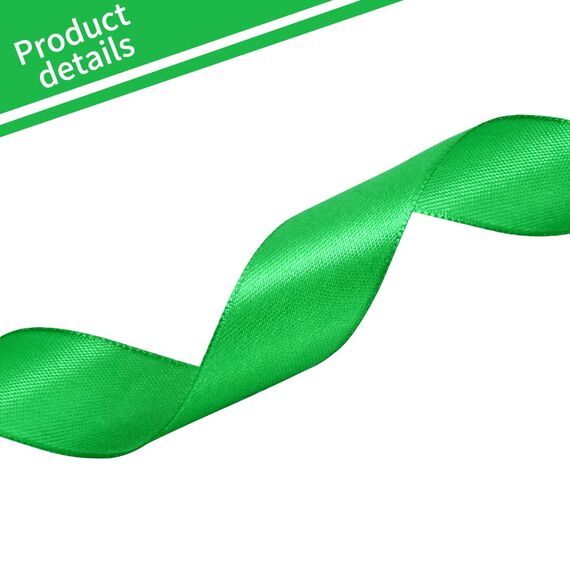 Toniful Satinband, dünnes, einfarbiges Satinband für Geschenkverpackungen, Basteln, Haarschleifen, Hochzeitsdekoration, Einladungskarten, Blumensträuße, 2,5 cm x 91 m, Grün