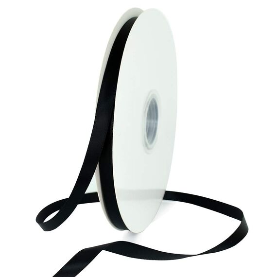 TONIFUL Satinband schwarz 10mm, 91 Meters Dekoration Geschenkband Fein Schleifenband, Stoffband für Hochzeit, Taufe und Geburtstag Geschenke Der Valentinstag Verpackung von Geschenken