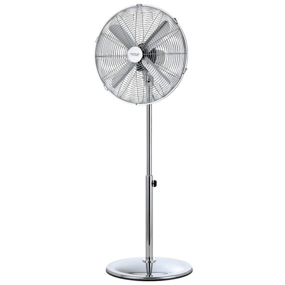 Cecotec EnergySilence 580 RetroStyle Standventilator. Vier 16" (40cm) Flügel, Oszillierend, 3 Geschwindigkeitsstufen, Höhenverstellbar (95-125cm), Kupfermotor, Chrome-Finish, 60 W