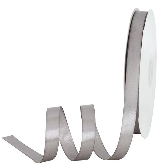 Toniful Satinband, dünnes, einfarbiges Stoffband für Einladungen, Geschenkverpackungen, Schleifenherstellung, Blumensträuße, Valentinstags-, Hochzeits-, Party-Dekoration, 1,27 cm x 91 m, Silberfarben
