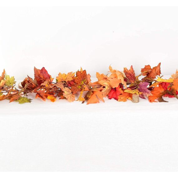 Artiflr 4 Stück Herbst-Ahornblatt-Girlande, künstliche Ahorn-Girlande, Herbst-hängende Herbstblätter-Reben für drinnen und draußen, Hochzeit, Erntedankfest, Abendessen, Party-Dekoration