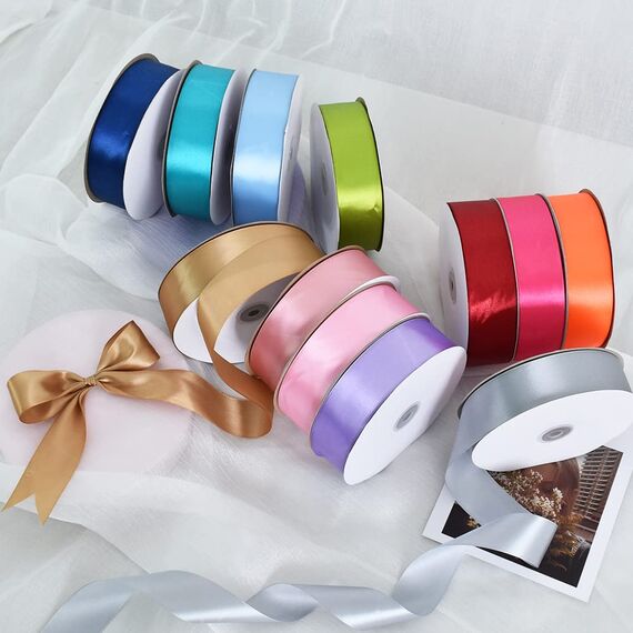 TONIFUL 1-1/2 Inch (40mm) x 100 Yards Purple Wide Satin Ribbon Solid Fabric Ribbon for Gift Wrapping Chair Sash Valentine's Day Wedding Birthday Party Decoration Hair Floral Craft Sewing
