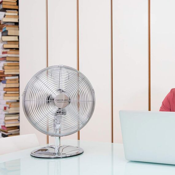 Cecotec Tischventilator (EnergySilence 560 WoodDesk) (Desktop, Verchromt)