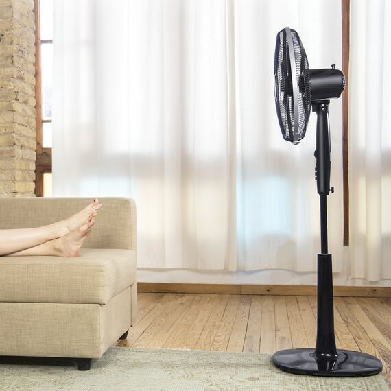 Cecotec Standventilator EnergySilence 1020 Extreme Flow. 16" mit 60 W und 3 Geschwindigkeiten, Timer, Oszillierend, leise, höhenverstellbar, 10 Flügel und maximale Sicherheit