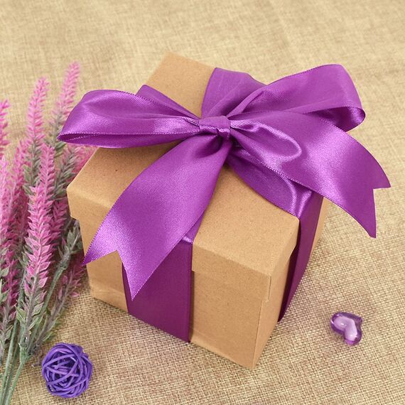 TONIFUL 1-1/2 Inch (40mm) x 100 Yards Purple Wide Satin Ribbon Solid Fabric Ribbon for Gift Wrapping Chair Sash Valentine's Day Wedding Birthday Party Decoration Hair Floral Craft Sewing