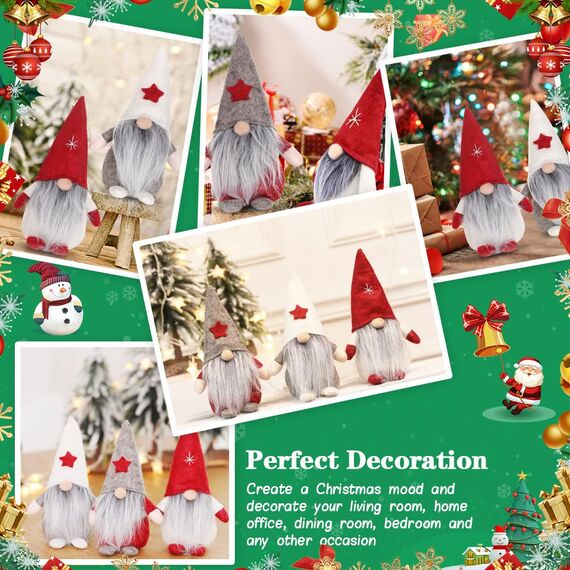 REFORUNG Weihnachten Deko Wichtel 3er Set Weihnachtswichtel Plüsch Wichtel Figuren Weihnachtspailletten Herbst Deko Wichtel Baumanhänger Weihnachtszwerge Wichtel für Weihnachten(3 Stück-Bunt)