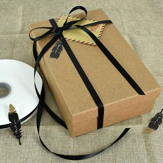TONIFUL Satinband schwarz 10mm, 91 Meters Dekoration Geschenkband Fein Schleifenband, Stoffband für Hochzeit, Taufe und Geburtstag Geschenke Der Valentinstag Verpackung von Geschenken