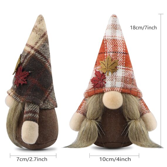 Gehydy Deko Herbst Wichtel Figuren 2er Set Herbstdeko Wichtel Dekoration Autumn Zubehör für Home Küche