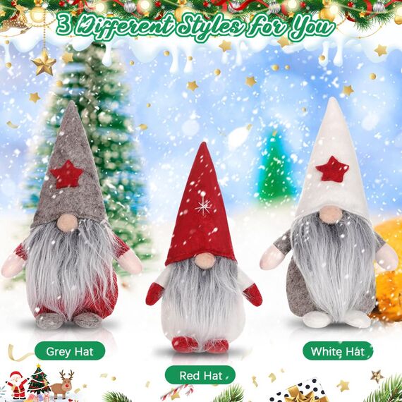REFORUNG Weihnachten Deko Wichtel 3er Set Weihnachtswichtel Plüsch Wichtel Figuren Weihnachtspailletten Herbst Deko Wichtel Baumanhänger Weihnachtszwerge Wichtel für Weihnachten(3 Stück-Bunt)