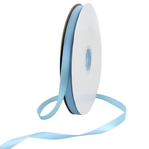 Satin Geschenkband Himmelblau 1cm x 91m, 1 Rolle Schleifenband für Geschenkverpackung und Partydekoration, Hochwertiges Geschenkband für Weihnachtsgeschenke Geburtstagsparty