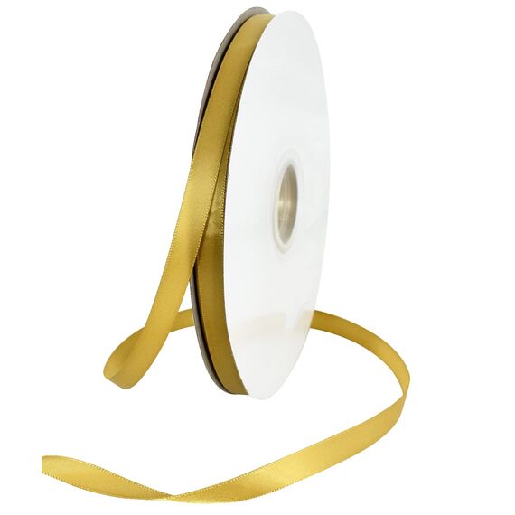 TONIFUL Satinband Dunkelgold 10mm, 91 Meters Dekoration Geschenkband Fein Schleifenband, Stoffband für Hochzeit, Taufe und Geburtstag Geschenke Der Valentinstag Verpackung von Geschenken