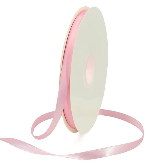 TONIFUL 3/8 Inch x 100yds Light Pink Satin Ribbon Thin Solid Fabric Ribbons Roll for Valentine's Day Gift Wrapping Invitation Floral Hair Balloons Craft Sewing Party Wedding Popsicles Decoration