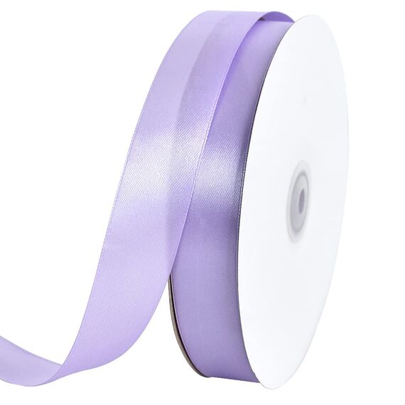 Toniful Satinband, dünnes, einfarbiges Satinband für Geschenkverpackungen, Basteln, Haarschleifen, Hochzeitsdekoration, Einladungskarten, Blumensträuße, Weihnachten, 2,5 cm x 91 m, Hellviolett
