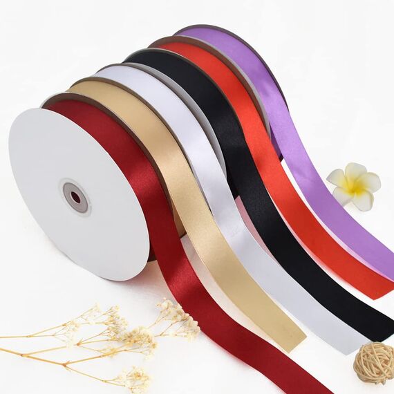 TONIFUL Satinband Violett 25mm, 91 Meters Dekoration Geschenkband Fein Schleifenband, Stoffband für Hochzeit, Taufe und Geburtstag Geschenke Der Valentinstag Verpackung von Geschenken