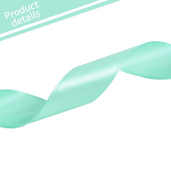 Toniful Satinband, dünnes, einfarbiges Satinband für Geschenkverpackungen, Basteln, Haarschleifen, Hochzeitsdekoration, Einladungskarten, Blumensträuße, 2,5 cm x 91 m, Blaugrün, Türkis, Blau