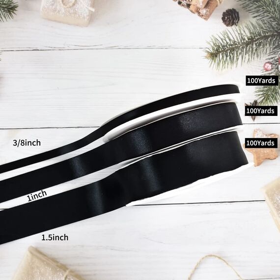 Toniful Satinband, dünnes, einfarbiges Satinband für Geschenkverpackungen, Basteln, Haarschleifen, Hochzeitsdekoration, Einladungskarten, Blumensträuße, Weihnachten, 2,5 cm x 91 m, Hellviolett