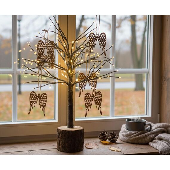 6er Set Rostflügel Flügel Dekohänger Engelsflügel Anhänger Hängedeko Fensterdeko Dekoration (6er Set Engelsflügel)