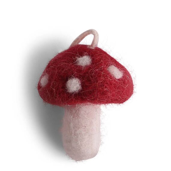 Én Gry & Sif Pilze Glückspilze (5er Set), Herbst Deko Filz, Hand-Made, fair-Trade zum Aufhängen (Fliegenpilze)