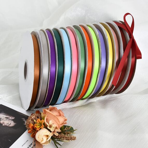 TONIFUL Satinband Rostrot 10mm, 91 Meters Dekoration Geschenkband Fein Schleifenband, Stoffband für Hochzeit, Taufe und Geburtstag Geschenke Der Valentinstag Verpackung von Geschenken