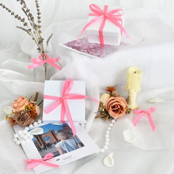 TONIFUL Satinband Dunkelrosa 10mm, 91 Meters Dekoration Geschenkband Fein Schleifenband, Stoffband für Hochzeit, Taufe und Geburtstag Geschenke Der Valentinstag Verpackung von Geschenken