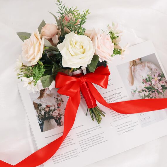 TONIFUL Satinband rot 25mm, 91 Meters Dekoration Geschenkband Fein Schleifenband, Stoffband für Hochzeit, Taufe und Geburtstag Geschenke Der Valentinstag Verpackung von Geschenken