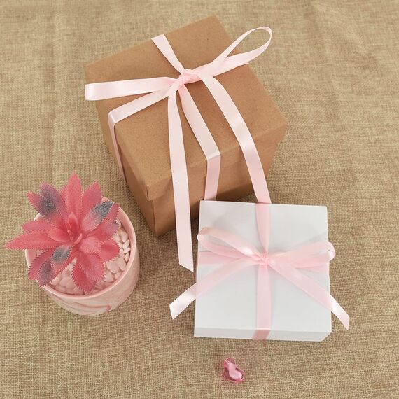 TONIFUL 3/8 Inch x 100yds Light Pink Satin Ribbon Thin Solid Fabric Ribbons Roll for Valentine's Day Gift Wrapping Invitation Floral Hair Balloons Craft Sewing Party Wedding Popsicles Decoration