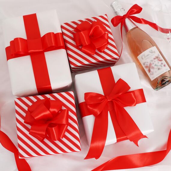 TONIFUL Satinband rot 25mm, 91 Meters Dekoration Geschenkband Fein Schleifenband, Stoffband für Hochzeit, Taufe und Geburtstag Geschenke Der Valentinstag Verpackung von Geschenken