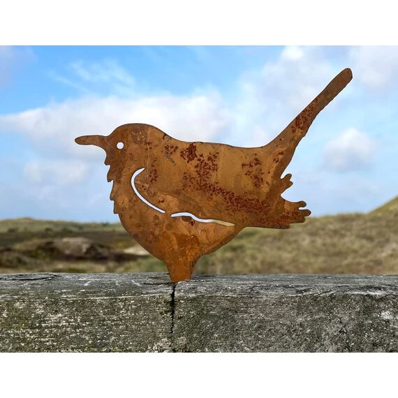 LB H&F Lilienburg Gartendeko Gartenstecker Vogel Amsel zum Stecken Baumstamm Deko Design - D