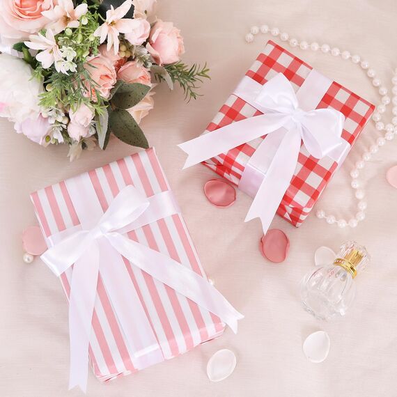 TONIFUL Satinband weiß 25mm, 91 Meters Dekoration Geschenkband Fein Schleifenband, Stoffband für Hochzeit, Taufe und Geburtstag Geschenke Der Valentinstag Verpackung von Geschenken