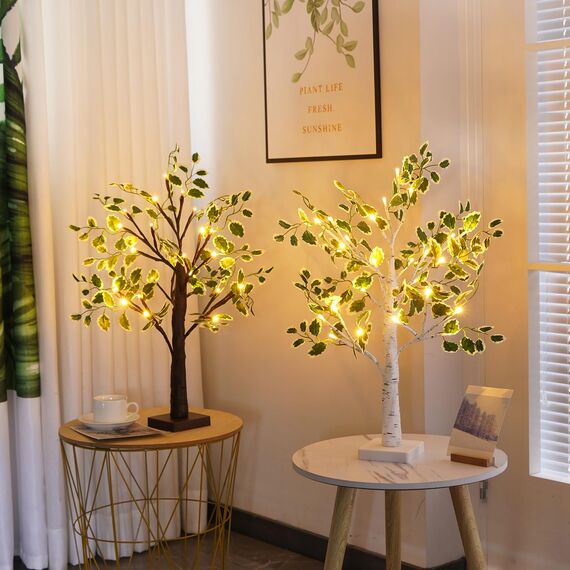 ACAREY Weihnachtsdeko Lichterbaum Mit Timer, LED Künstlicher Weihnachtsbaum Mit Beleuchtung, Grün Weihnachtsbaum Klein Künstlich Für Weihnachtsdeko Innen, USB & Batteriebetrieben