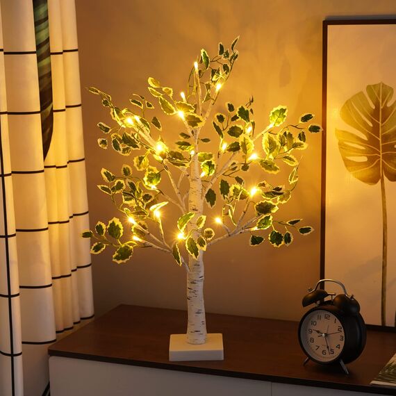 ACAREY Weihnachtsdeko Lichterbaum Mit Timer, LED Künstlicher Weihnachtsbaum Mit Beleuchtung, Grün Weihnachtsbaum Klein Künstlich Für Weihnachtsdeko Innen, USB & Batteriebetrieben