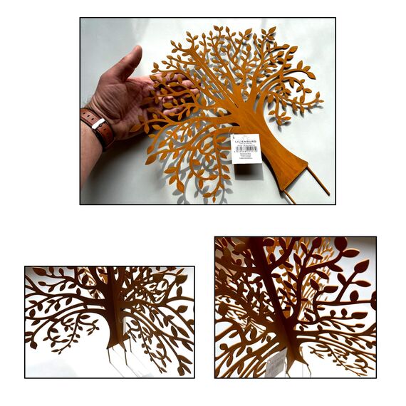 LB H&F Gartenstecker LEBENSBAUM 2tlg. 3D Baum 40x38cm zum stecken Gartendeko Deko Dekoration aus 2 Steckelementen Metall Rost Edelrost