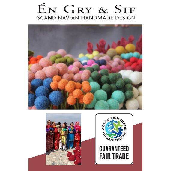 Én Gry & Sif Pilze Glückspilze (5er Set), Herbst Deko Filz, Hand-Made, fair-Trade zum Aufhängen (Fliegenpilze)