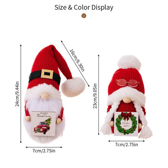 ACAREY Weihnachtsdeko Wichtel, 2 Stück Weihnachten Deko Wichtel Strickmütze mit Bommeln, Weihnachtsdeko Innen Weihnachtsdeko Amerikanisch Wichtel, Weihnachten Wichtel Set für Weihnachts Fenster