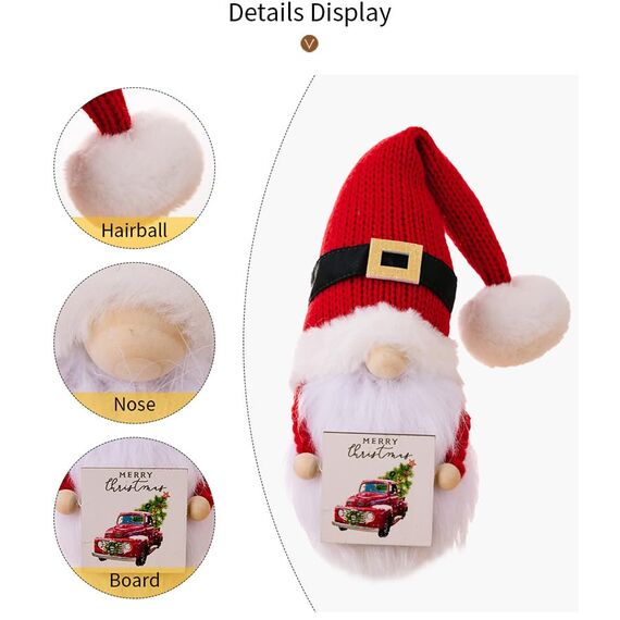 ACAREY Weihnachtsdeko Wichtel, 2 Stück Weihnachten Deko Wichtel Strickmütze mit Bommeln, Weihnachtsdeko Innen Weihnachtsdeko Amerikanisch Wichtel, Weihnachten Wichtel Set für Weihnachts Fenster