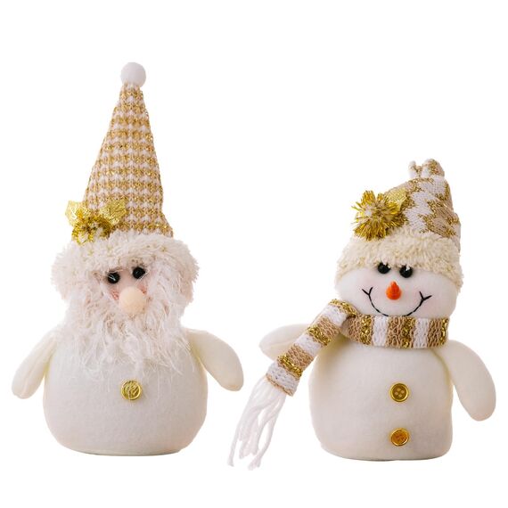 ACAREY Weihnachtsdeko Wichtel, 2 Stück Weihnachten Deko Schneemann Wichtel, Plüsch Weihnachtsmann Figuren Weihnachtswichtel für Weihnachtsdeko Innen, Adventsgesteck Weinachts Baum Tishch Deko