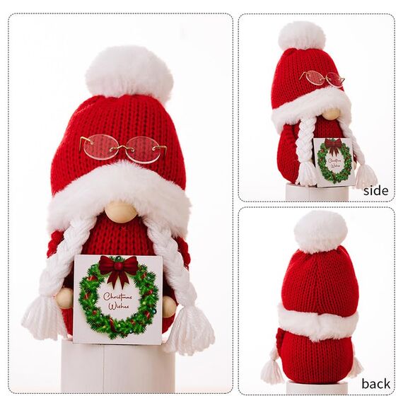 ACAREY Weihnachtsdeko Wichtel, 2 Stück Weihnachten Deko Wichtel Strickmütze mit Bommeln, Weihnachtsdeko Innen Weihnachtsdeko Amerikanisch Wichtel, Weihnachten Wichtel Set für Weihnachts Fenster