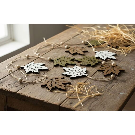 9er Set Blatt Herbst Deko Holz Herbstblätter Ahorn Herbstanhänger Holzanhänger Dekoanhänger (9er Set Anhänger Blätter grün)