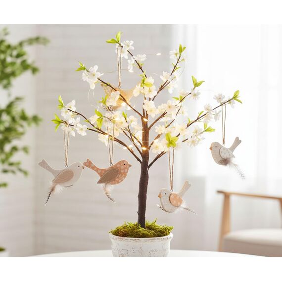 6er Set Anhänger Vögel mit Feder Deko Holz Vogel Holzanhänger Dekoanhänger Dekovögel (Vögel 6er Set)