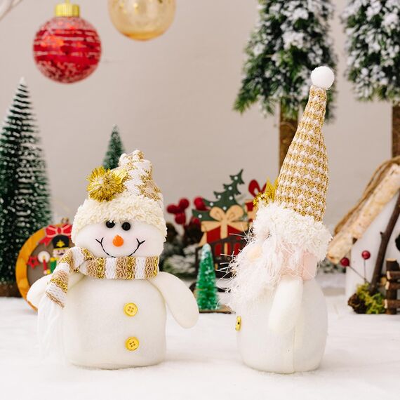 ACAREY Weihnachtsdeko Wichtel, 2 Stück Weihnachten Deko Schneemann Wichtel, Plüsch Weihnachtsmann Figuren Weihnachtswichtel für Weihnachtsdeko Innen, Adventsgesteck Weinachts Baum Tishch Deko