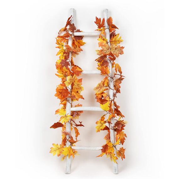 Artiflr Herbstgirlande, Ahornblatt, 1,5 m / Strang, hängende Rebe, künstliches Herbstlaub, Girlande, Erntedankfest, Dekoration für Zuhause, Hochzeit, Kamin, Party, Weihnachten, 2 Stück