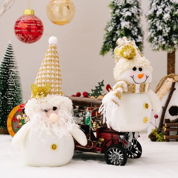 ACAREY Weihnachtsdeko Wichtel, 2 Stück Weihnachten Deko Schneemann Wichtel, Plüsch Weihnachtsmann Figuren Weihnachtswichtel für Weihnachtsdeko Innen, Adventsgesteck Weinachts Baum Tishch Deko