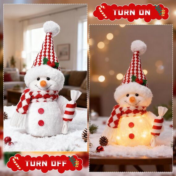 ACAREY Weihnachtsdeko LED Weihnachten Deko Wichtel Beleuchtung, 2 Stück Weihnachtsschneemann Deko Wichtel Plüsch Weihnachtsdeko Weihnachtswichtel Figuren Weihnachten Für Weihnachtens Geschenk