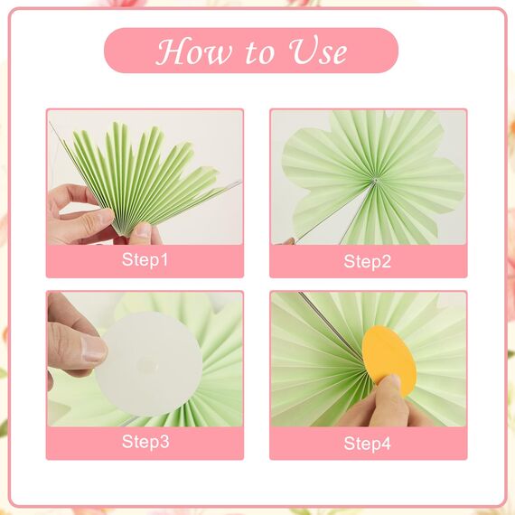 SUNBEAUTY 12 Stück Papier Fächer Dekoration Hanging Girlande Schmetterling Blumen Papierfächer Gartenparty deko Set für Hochzeit Geburtstag Tea Party Tischdeko Classroom Baby Shower Fasching Deko