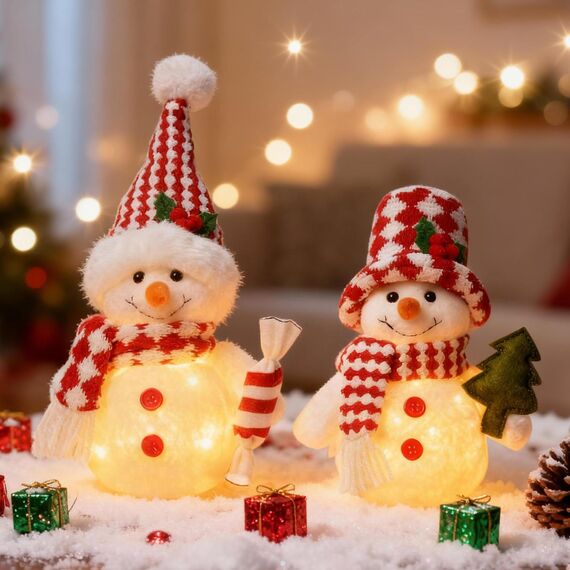 ACAREY Weihnachtsdeko LED Weihnachten Deko Wichtel Beleuchtung, 2 Stück Weihnachtsschneemann Deko Wichtel Plüsch Weihnachtsdeko Weihnachtswichtel Figuren Weihnachten Für Weihnachtens Geschenk