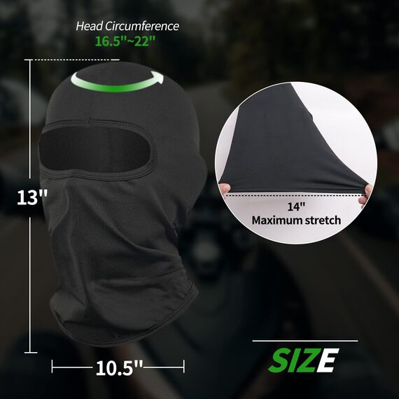 LONGKING Sturmhaube,Skimaske,Balaclava für Damen und Herren–UV-Schutz,Winddicht Warm,Motorradfahren,Snowboarden für Radfahren Outdoor Sports,Schwarz