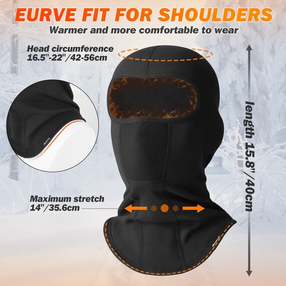 GXCROR Sturmhaube Atmungsaktiv Gesichtshaube Sturmmaske Thermal-Skimaske Fahrradmütze Balaclava Motorrad für Herren und Damen