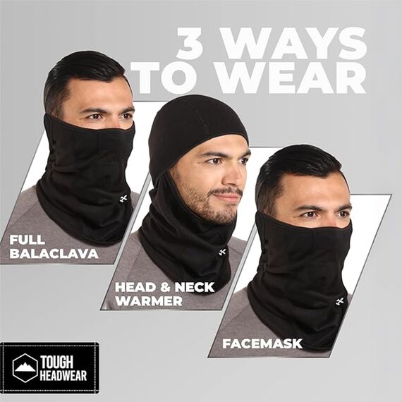 Tough Headwear Sturmhaube Motorrad - Sturmmaske Balaclava Ski Maske - Robuste Skimaske - Winter Sturmhaube für Herren Damen - Snowboard Mask Fahrrad Baklava